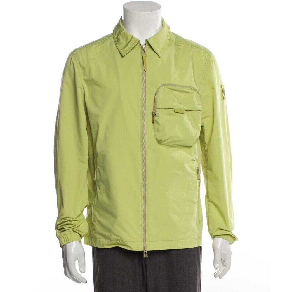 BELSTAFF Board Overshirt Jacket Men Sz 38 IT 48 New Sample Lime Yellow Tactical